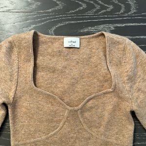 Aritzia Wilfred Sweater Cropped Long Sleeve Top
